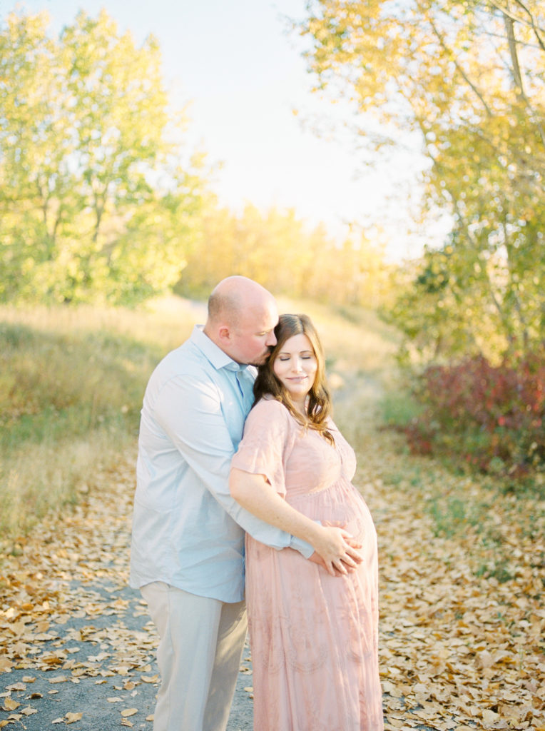 Fall maternity session in Edmonton with expectant mom and dad